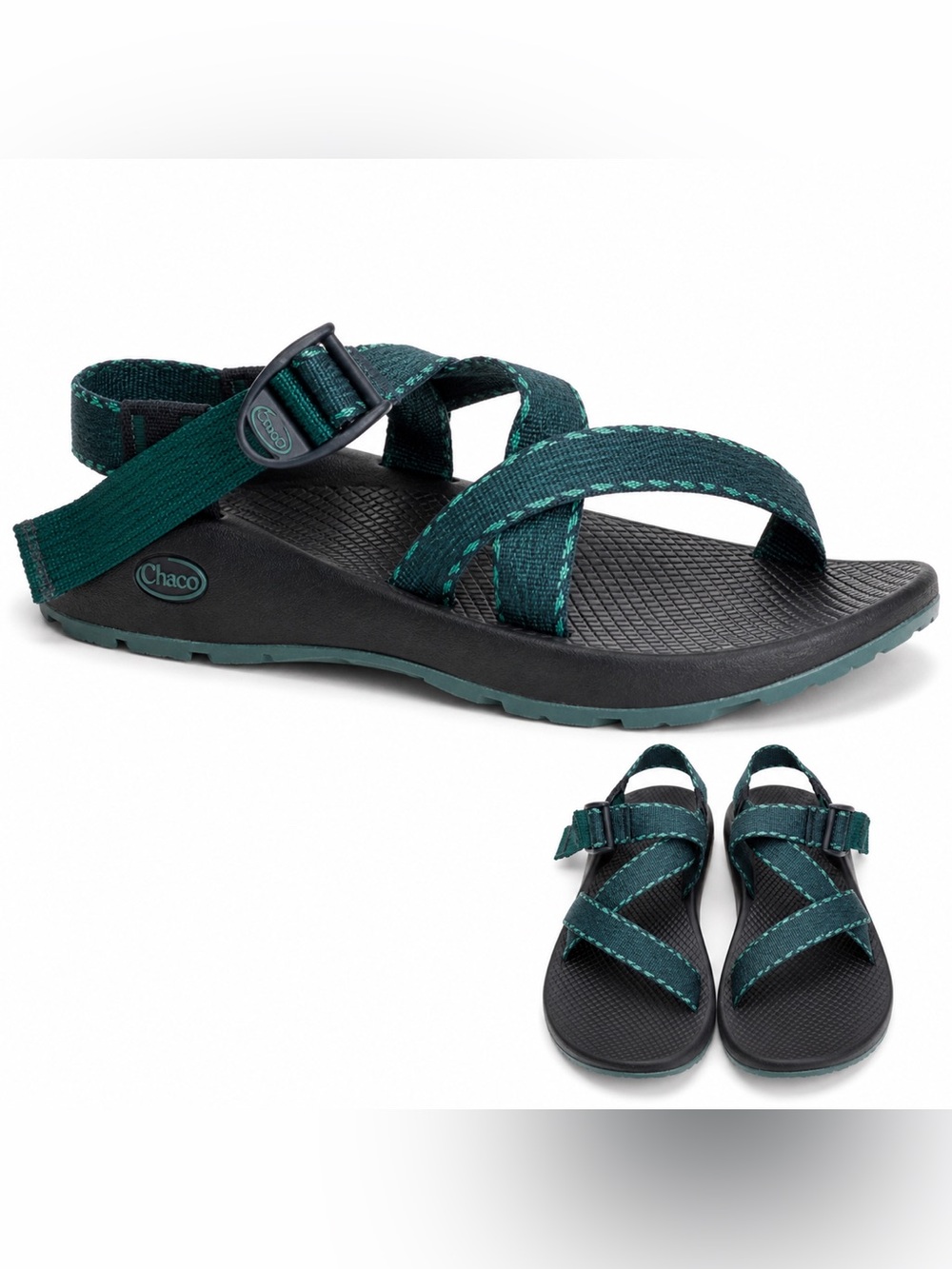 Mens Chaco Z/1 Classic Black Green Adjustable Sport Sandals Size 9